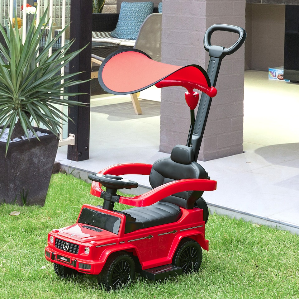 image 1 of HOMCOM Ride-on Push Car 3 in 1 Benz G350 Baby Floor Slider Walker, Red