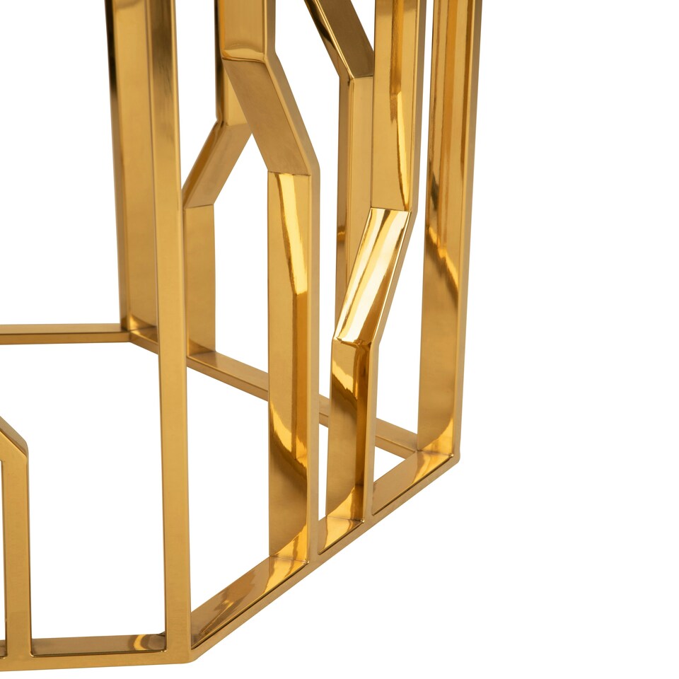 image 1 of Interiors By Premier Contemporary Hexagonal Side Table, Sturdy Metal Side Table For Livingroom, Hexagonal Design Bedside Table Gold