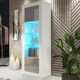 image 1 of Display Cabinet Bookcase Sideboard Storage Cabinet Cupboard Grey High Gloss LED 170cm