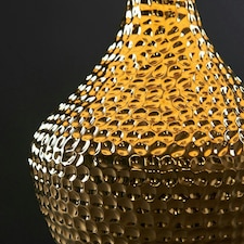 ValueLights Modern Metallic Gold Indent Textured Ceramic Table Lamp Base
