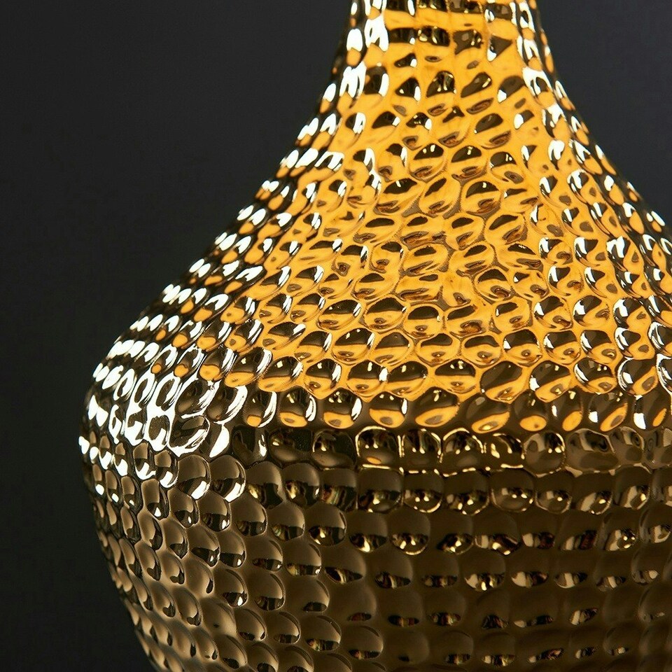 image 1 of ValueLights Modern Metallic Gold Indent Textured Ceramic Table Lamp Base