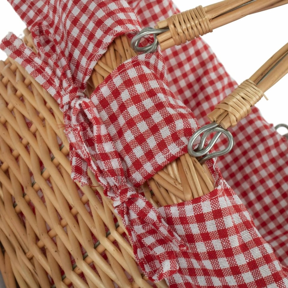 image 1 of Medium Swing Handle Shopping Basket with Lining Multi | Garden Rose | M