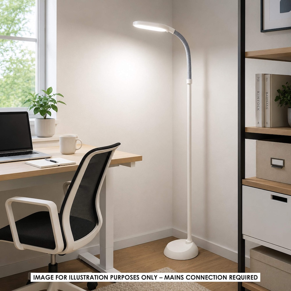 image 1 of Daylight Energy Saving 27W Floor Standing Reading Lamp Light | White