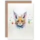 image 1 of Watercolour Pet Portrait Serval Cat Lover Blank Just to Say Card
