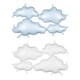 image 1 of Double Sided Satin White & Light Blue Backdrop Cloud Air Fill Foil Balloon 108cm / 43 in | White