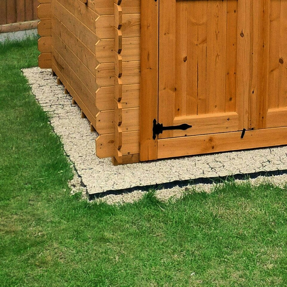 image 1 of True Products TruePave 4ft x 3ft Shed Base Kit 12 Interlocking Plastic Grids With Weed Fabric Black