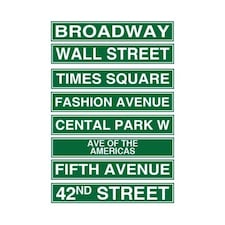 New York City Street Sign Decorations 61cm - Pack of 8