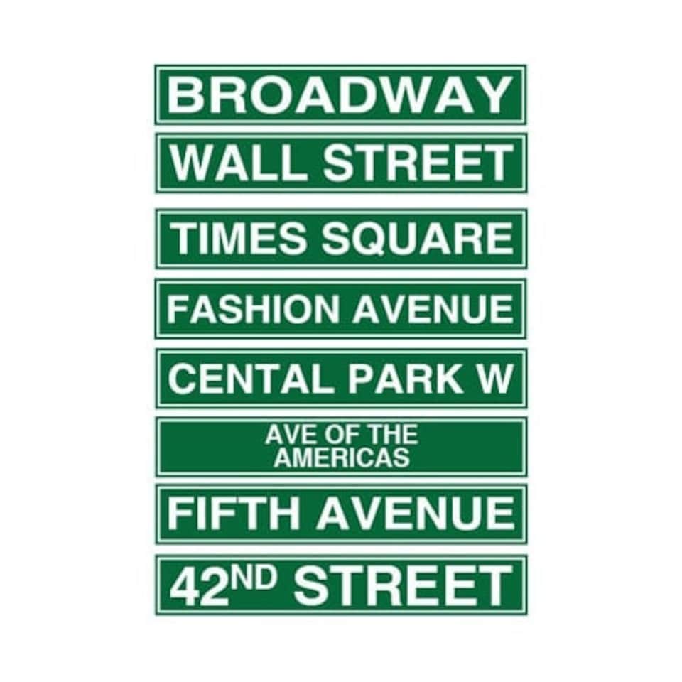 New York City Street Sign Decorations 61cm - Pack of 8