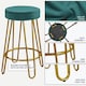 image 4 of Yaheetech 67 cm Tall Upholstered Velvet Counter Stools Blue | Peacock Blue