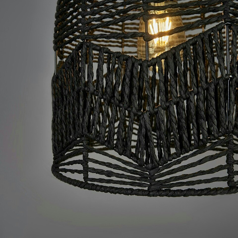 image 1 of ValueLights Rustic Black Woven Rope Bird Cage Ceiling Pendant Light Shade