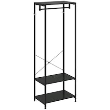 HOMCOM Coat Rack, 2-in-1 Clothes Stand with Shoe Storage, Black