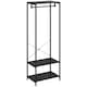 image 1 of HOMCOM Coat Rack, 2-in-1 Clothes Stand with Shoe Storage, Black