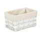 image 4 of Large White Scandi Storage Basket With White Lining | White | White