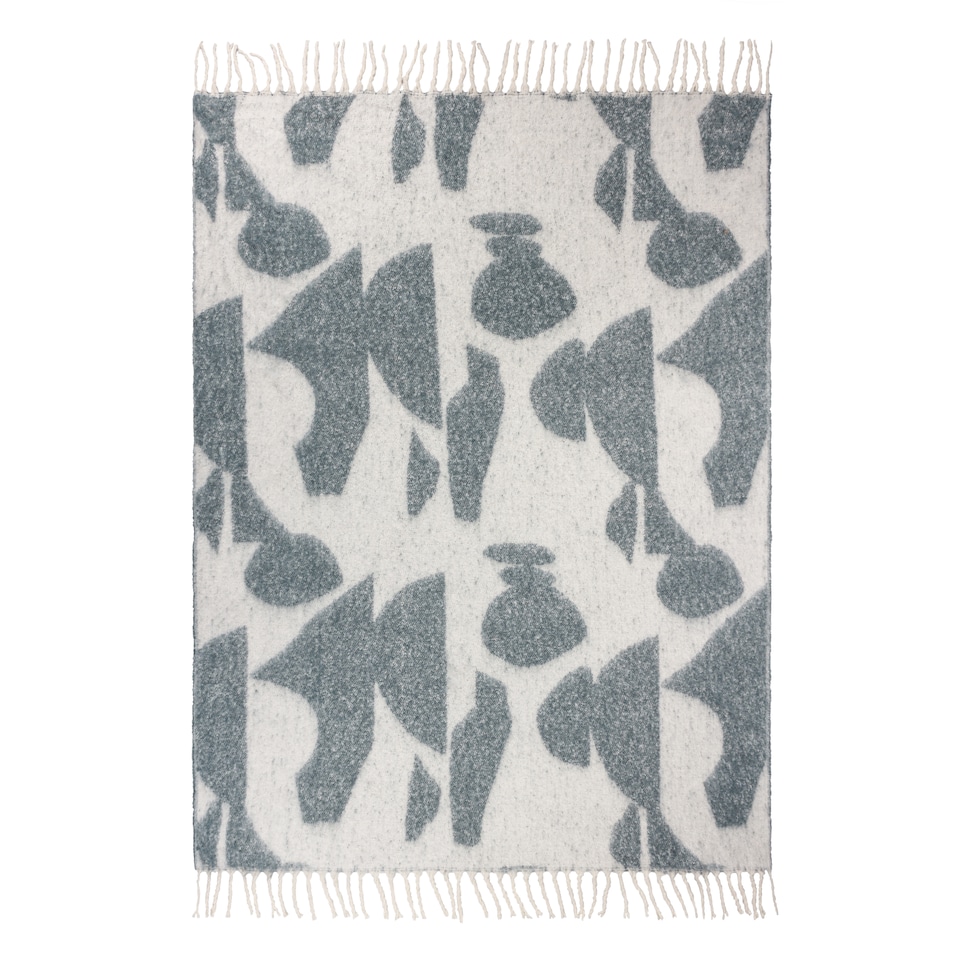 image 1 of Hoem Meta Jacquard Tasselled Throw