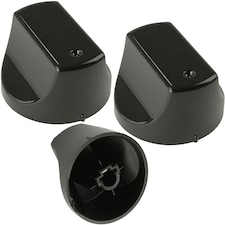 SPARES2GO Black Control Knob Switch for Hotpoint Hot-Ari DH53K DH53KS DH93CK MH99.1 SH31K SH33K SH33KS Oven Cooker (Pack of 3)