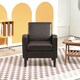 image 8 of HOMCOM Armchair Accent Chair with Eucalyptus Wood Legs for Bedroom Brown