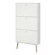 image 3 of Cumbria Shoe Cabinet 3 Flip Down Doors White