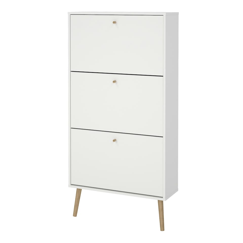 image 1 of Cumbria Shoe Cabinet 3 Flip Down Doors White