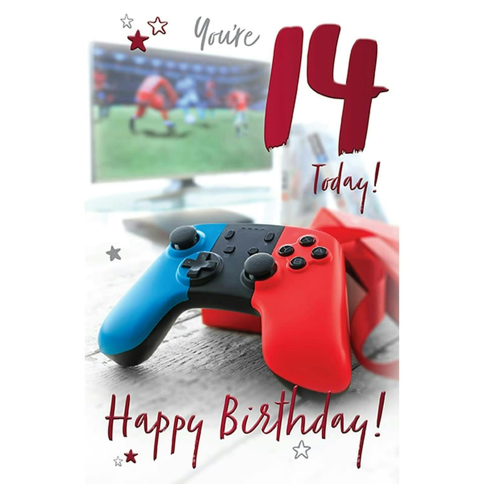 Words 'n' Wishes Age 14 Birthday Card for a Boy, Boys Birthday Card 14th Birthday, Multi-Coloured