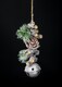 image 3 of Hanging Decoration with Jingle Bells Wooden Sticks, Berries and Pinecones Christmas Home Wall Door 33cm Silver