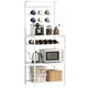 image 1 of HOMCOM Freestanding Shelving Unit with 6 Hooks and Wine Rack