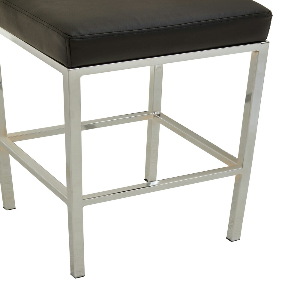 image 1 of Interiors by Premier Baina Black Pu And Chrome Finish Bar Stool