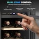 image 3 of HOMCOM 16 Bottle Dual Zone Built-in Wine Cooler Fridge with Glass Door 