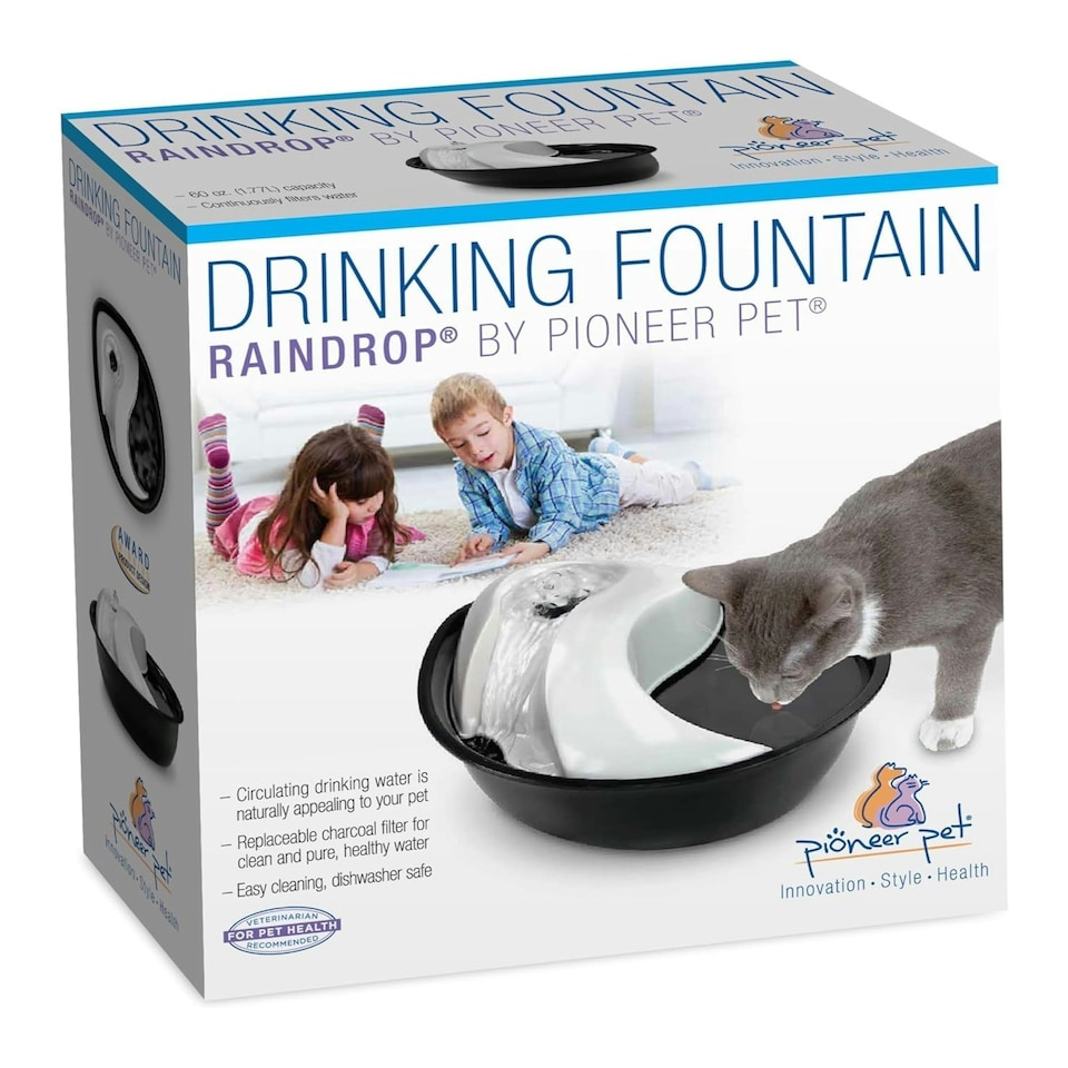 image 1 of Pet Cat & Dog Drinking Water Fountain Bowl Automated Purifier & Filtered Black