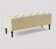 image 3 of 180cm Swiss Chesterfield Ottoman Storage Bench- Plush Velvet Shoe Bench - Cream Upholstery Footstool with Storage