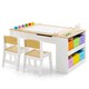 image 1 of COSTWAY 2-in-1 Kids Art Table Set with Chairs Yellow