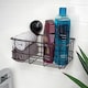 image 2 of Showerdrape Suctionloc Black Suction Wall Mounted Bottle Basket with Mounting Discs | Black | 1