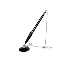 Pack of 96 Slim Black Reception Counter Pens on Chain