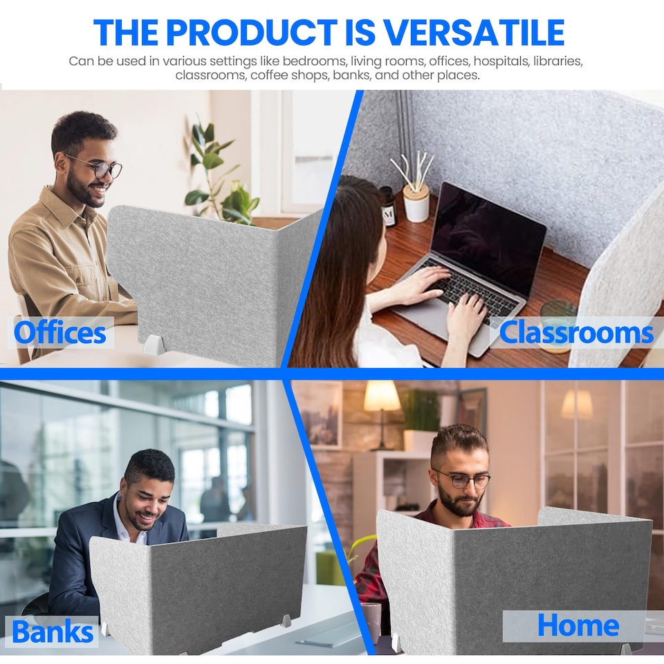 image 1 of Desk Divider Pro Workspace Foldable Privacy Screen & Panel Organiser
