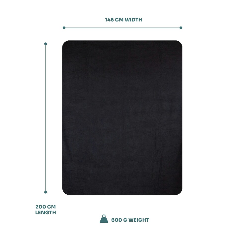 image 1 of Myga Black Fleece Yoga Blanket