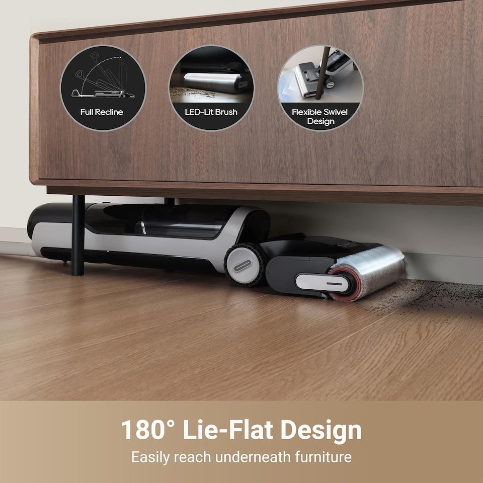 image 1 of Dreame H14 Pro Wet & Dry Vacuum, Dual Edge Rotating Brush, 18kPa Suction,180 Degree Lie-Flat, Brush Care, 5min Drying Control