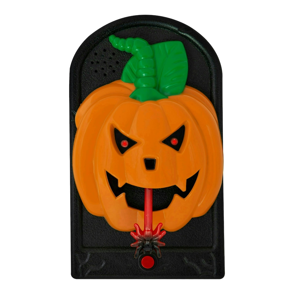 image 1 of Halloween Pumpkin Doorbell with Red Glowing LEDs and Sounds