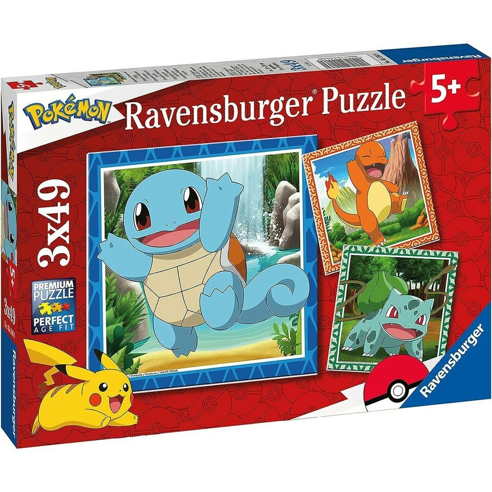 image 1 of Ravensburger Pokemon 3 x 49 Pieces Jigsaw Puzzles