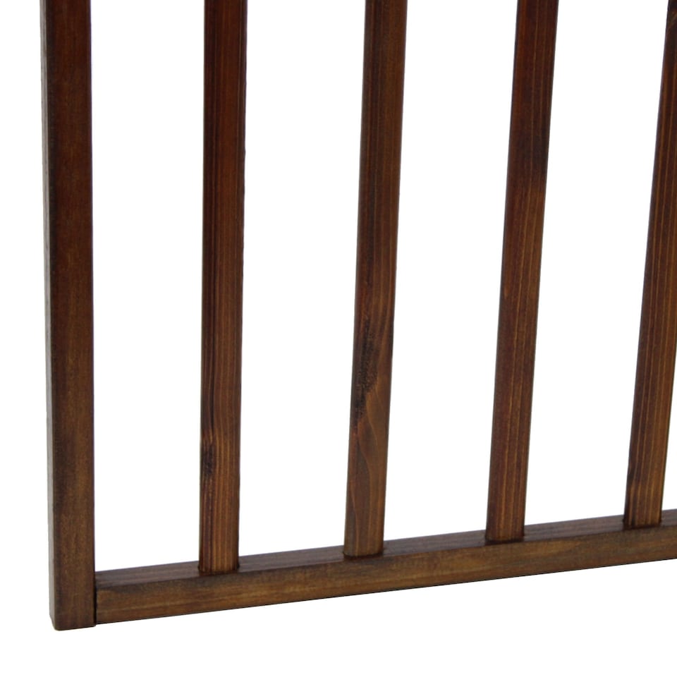 image 1 of Dark Brown Dog Safety Folding Wooden Pet Gate Portable Indoor Barrier