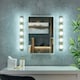 image 1 of ValueLights Brushed Gold Hollywood Make Up Dressing Table Vanity Light IP44 Wall Light Glass Globe Lamp Shade - Bulbs Included