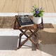 image 7 of Outsunny Wooden Folding Garden Table, Folding Side Table | Brown | Carbonised finish | 43 x 40 x 40 cm