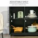image 4 of HOMCOM Sideboard Buffet Cabinet with Storage Cabinets and Drawers Black | Black | Natural wood | 101W x 40D x 85H cm