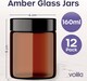 image 3 of Cosmetic Amber Glass Jar Set - UV Protection for Powder, Lotion and Cream