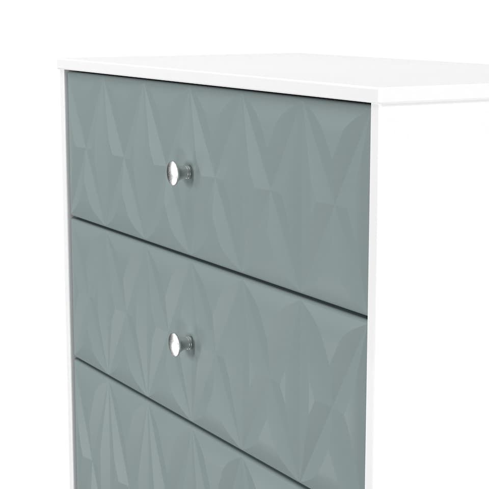 image 1 of Memphis 4 Drawer Deep Chest of Drawers in Duck & White Matt (Ready Assembled) | Blue | Duck & White Matt