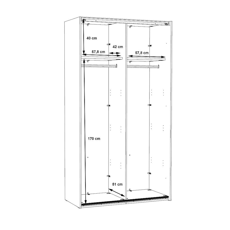 image 1 of Olivia 120cm Sliding Wardrobe 1 Glass Door Braking System White