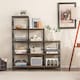 image 3 of COSTWAY Wooden 9 Cube Bookcase 5 Tier Bookshelf Anti-toppling Brown
