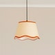 image 2 of ValueLights Dutton Natural Fabric Rust Trim Scallop Edge Ceiling Floor Table Small Lamp Shade