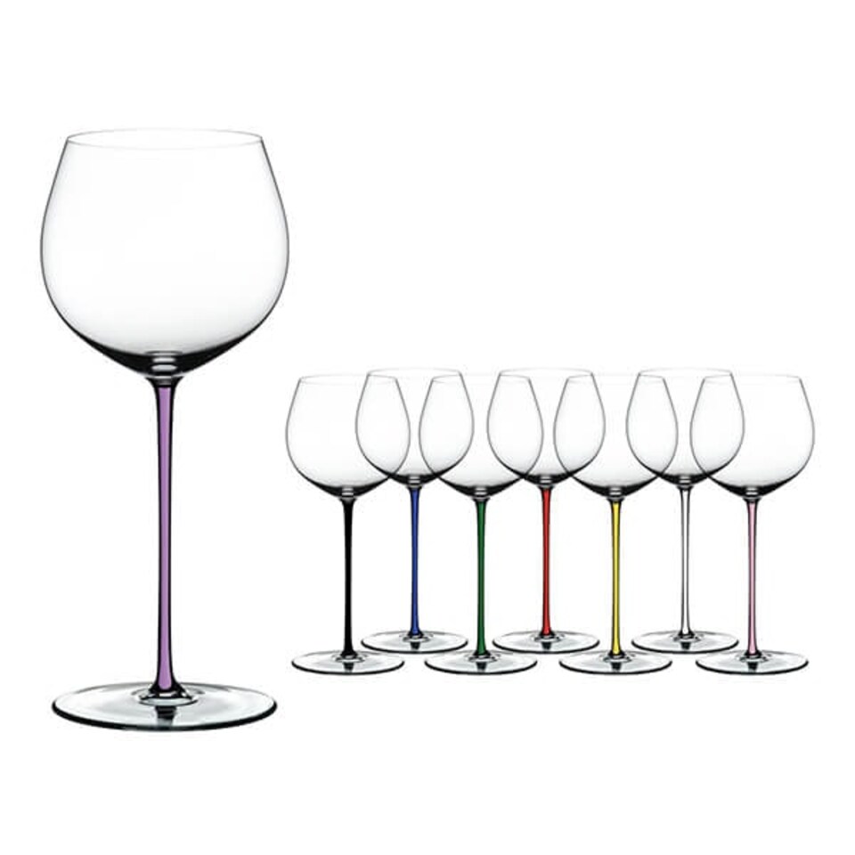 image 1 of Riedel Hand Made Fatto a Mano Oaked Chardonnay Wine Glass Violet
