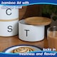 image 4 of Harbour Housewares 3pc Stacking Tea Coffee Sugar Canister Set with Bamboo Lids - Cream
