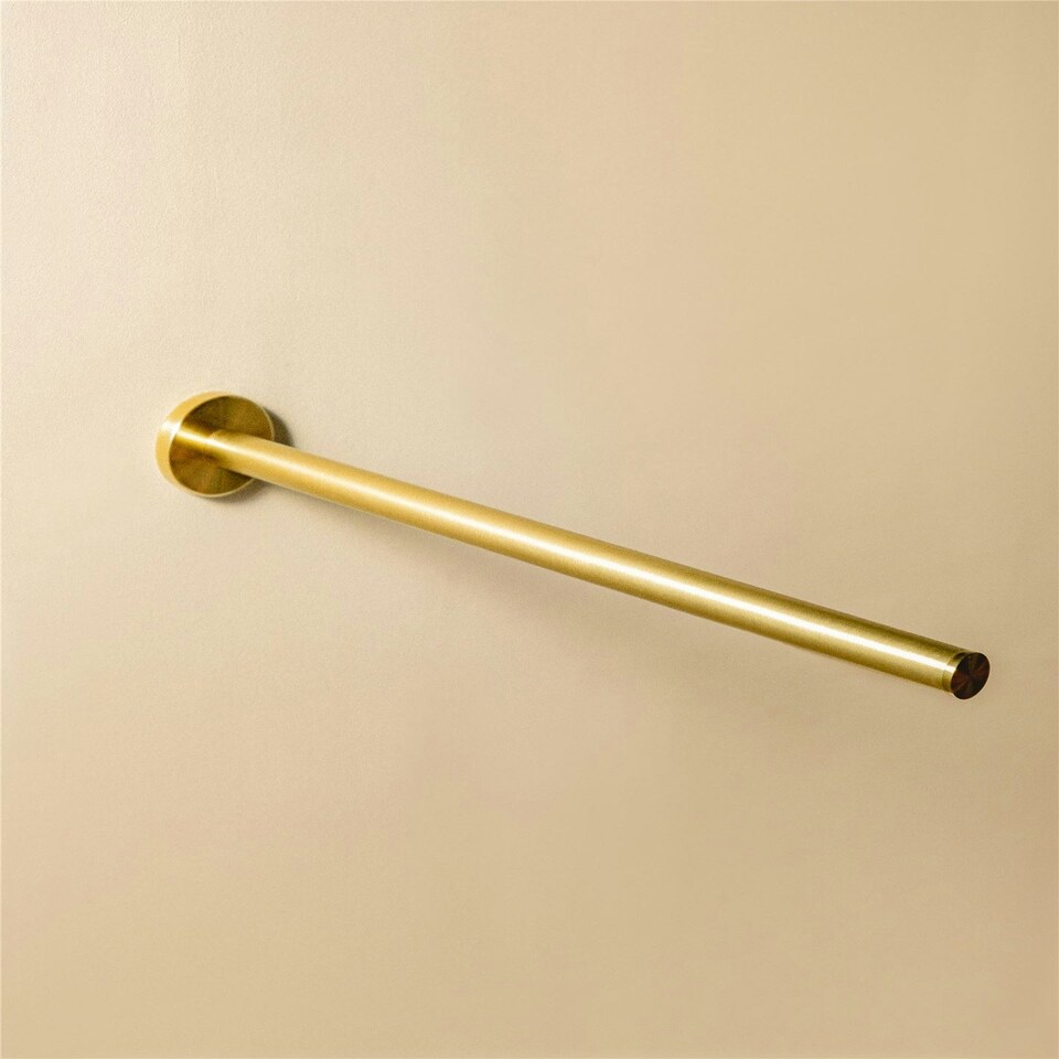 image 1 of Cosmic Wall Mounted Towel Rail with Brushed Gold PVD Finish for Bathroom 41 cm