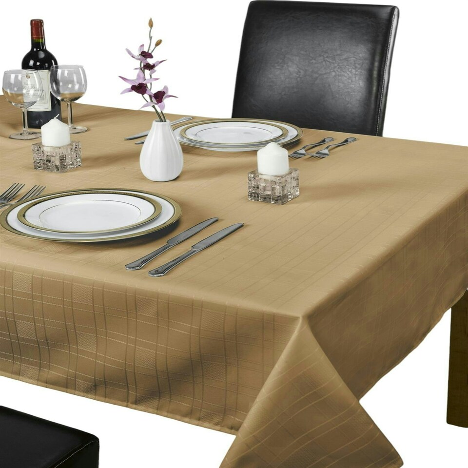 image 1 of Chequers Tablecloth - Coffee - 178x274cm